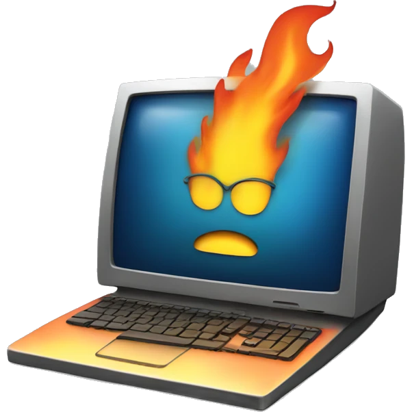 Computer on fire emoji