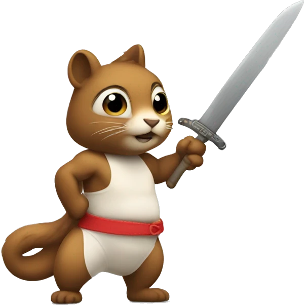 underwear squirell with a sabre emoji
