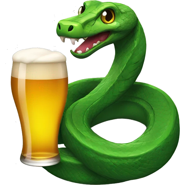 Snake with beer emoji