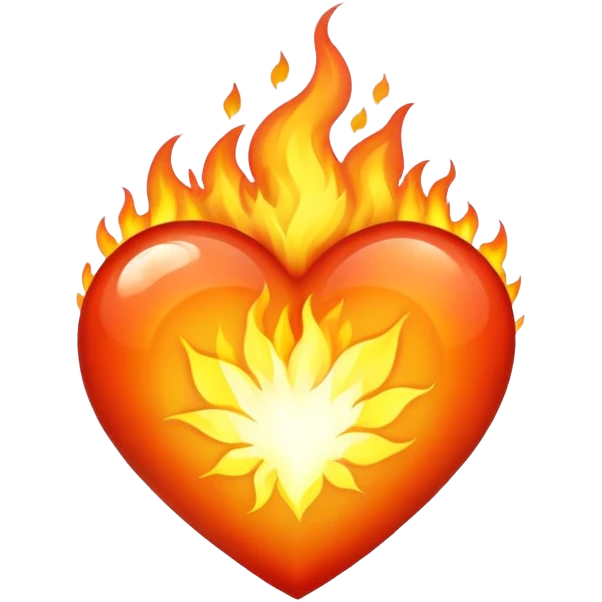 Heart flames emoji