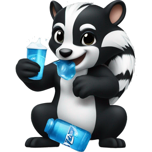 skunk with a blue powerade emoji