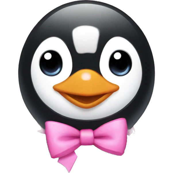 penguin with pink bows  emoji