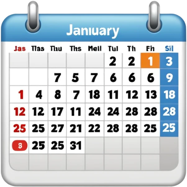calendar january 2025 emoji