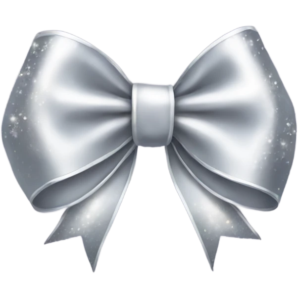 Sparkling silver bow emoji