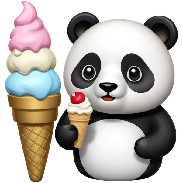 Christmas nutcracker + Panda eating ice cream emoji