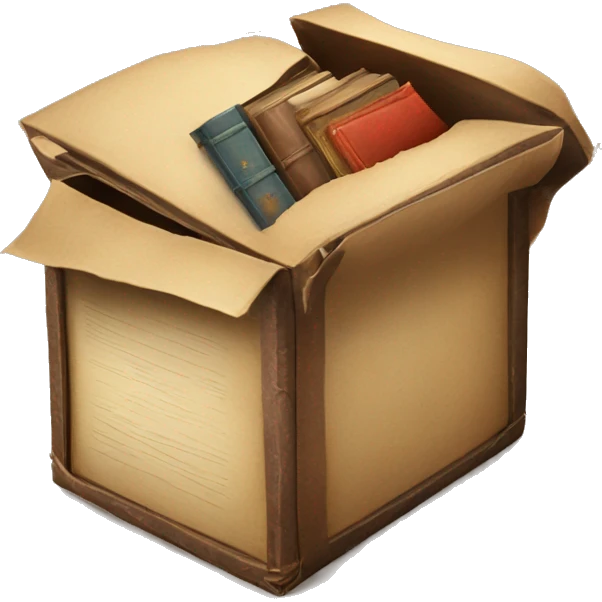 open box with old books inside  emoji