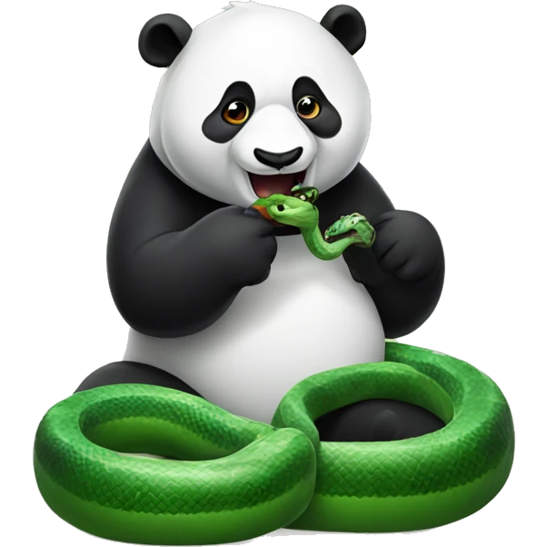 Panda eating snake emoji