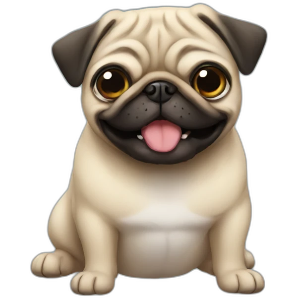 silly pug emoji