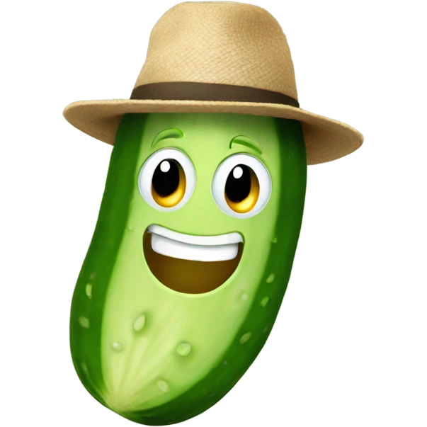 Cucumber with a hat emoji