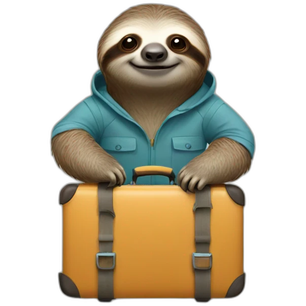 sloth with suitcase emoji