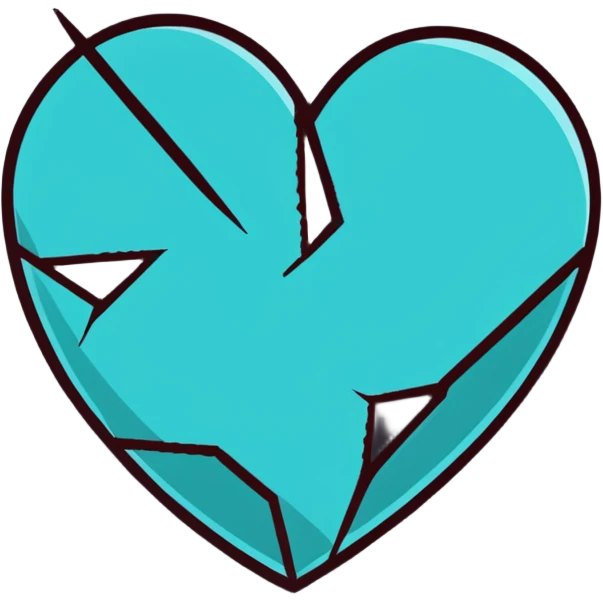 shattered heart with pieces falling emoji