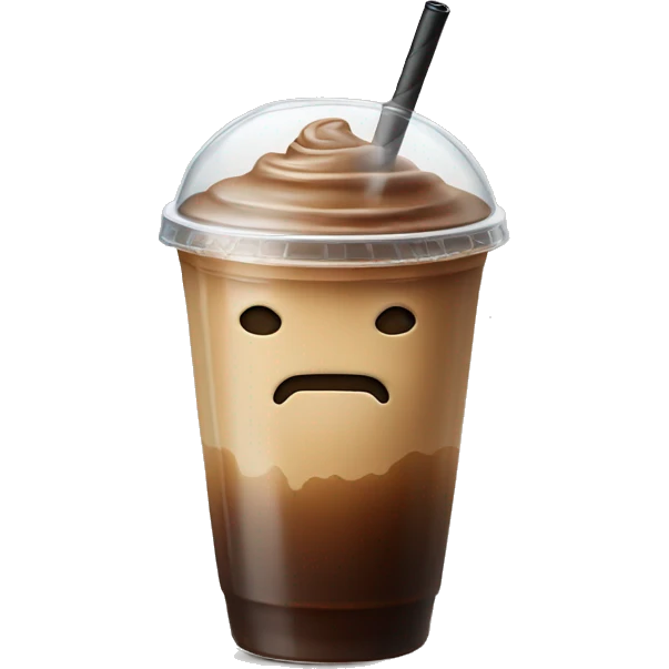 Ice coffee with lid and straw. No face  emoji