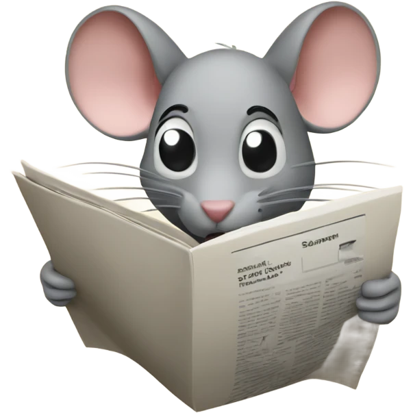 Mouse reading a newspaper  emoji