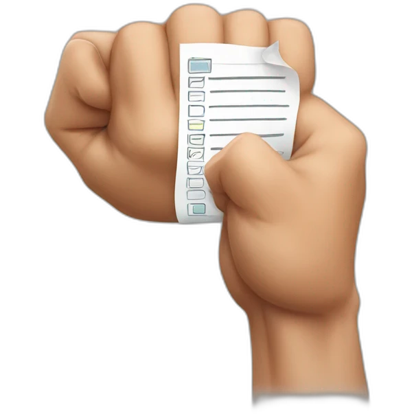 muscle arm with checklist emoji