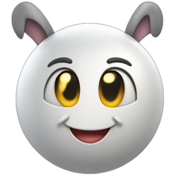 3d sphere with a cartoon Bugs Bunny skin texture emoji