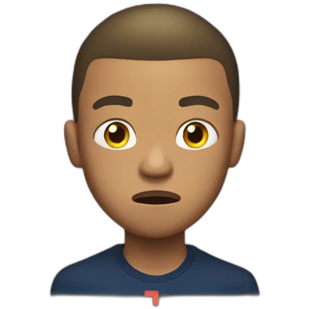 Mbappe head scared emoji