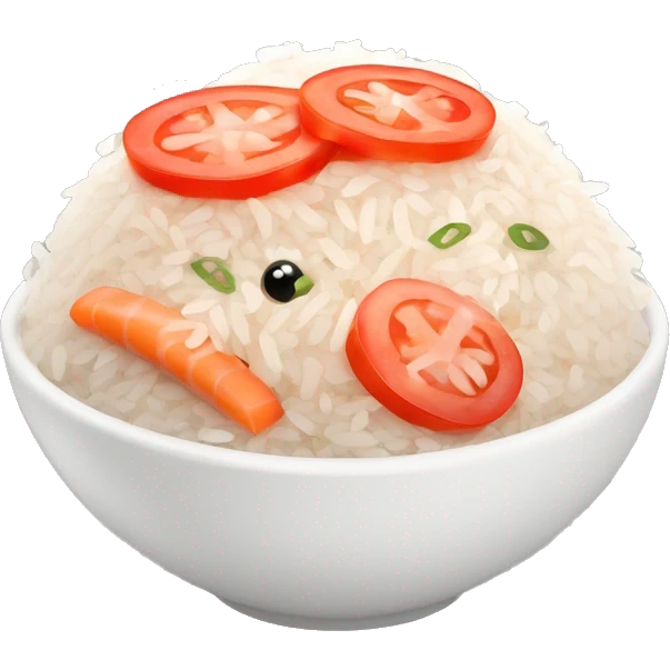 rice with tomato and surimi emoji