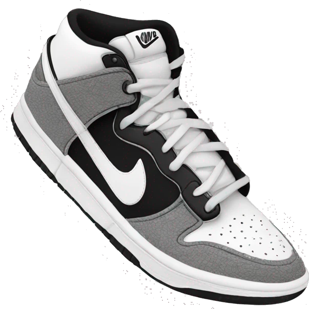 Black and white dunks  emoji