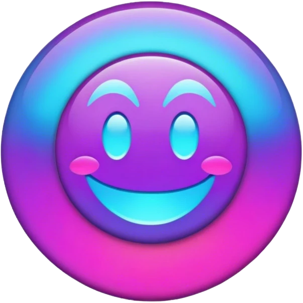 Psychedelic colored round beveled button emoji