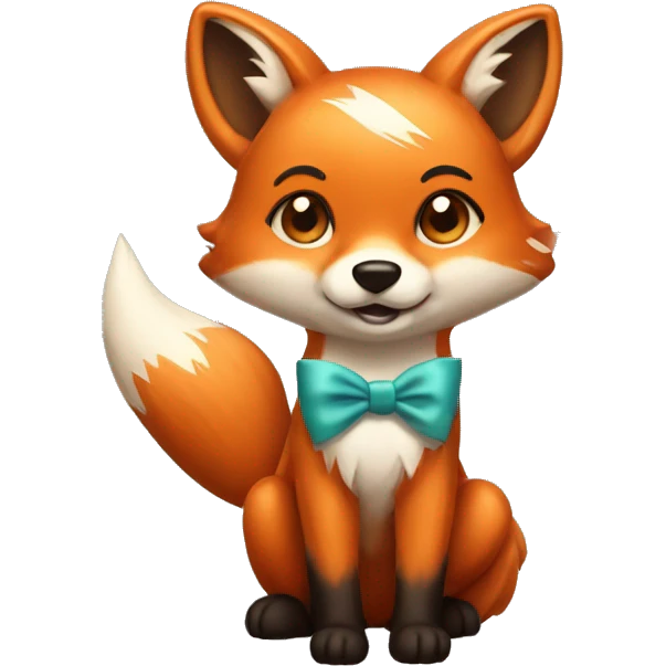 fox with cutebow emoji