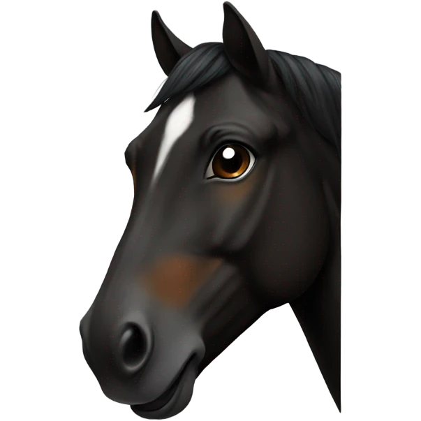 Black horse with brown nose emoji