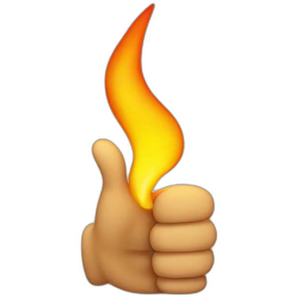 flaming thumbs up emoji