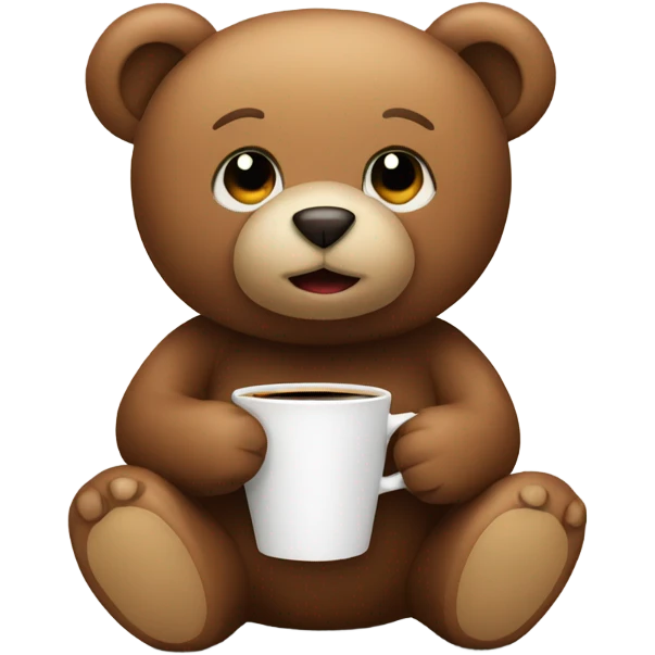 teddy bear with coffee emoji