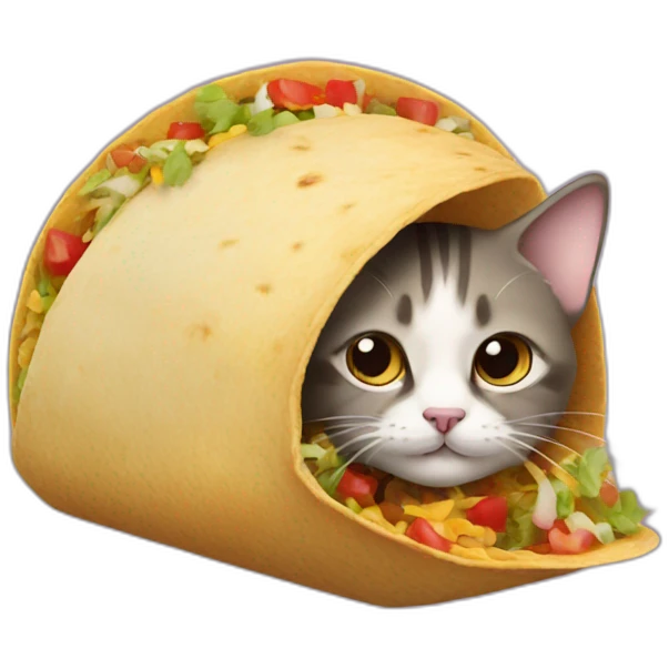 Cat in a taco shell emoji