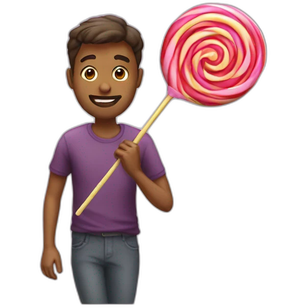 Lollipop with a man emoji