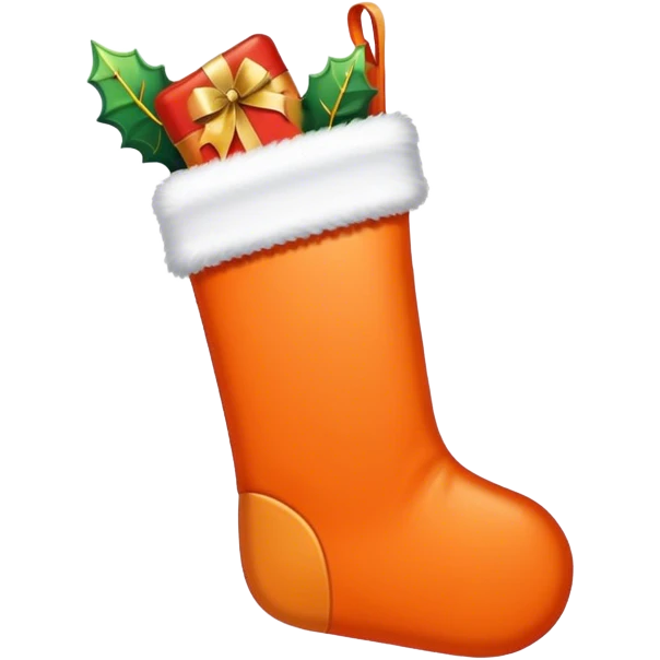 Orange Christmas stocking  emoji
