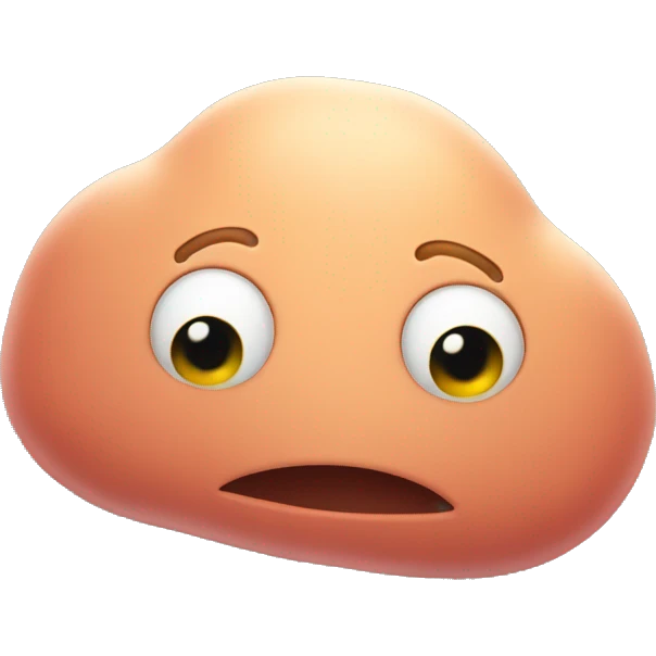  an amorphous blob having its head rubbed emoji