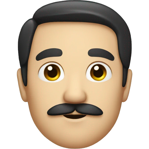 a dark-haired German with a square-shaped mustache emoji