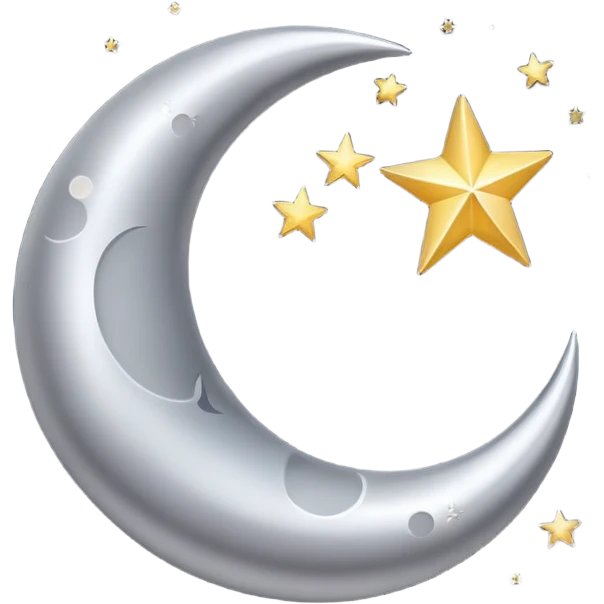 crescent moon and stars emoji | AI Emoji Generator
