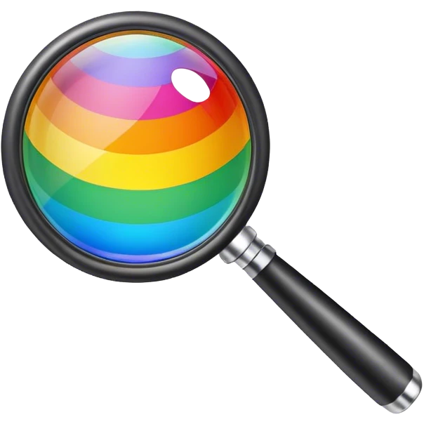 rainbow magnifier emoji