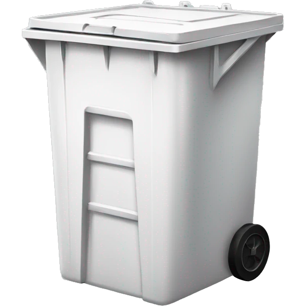 White, rectangular metal garbage bin emoji