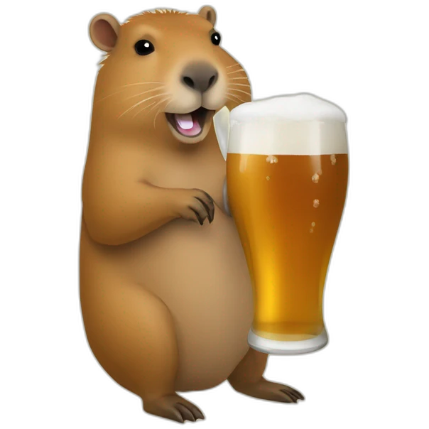Capybara Qui boit une biere emoji