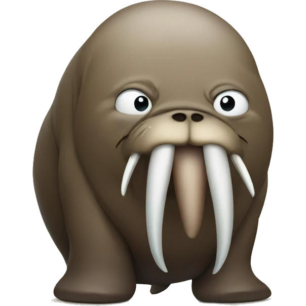 Angry walrus with big tusk  emoji