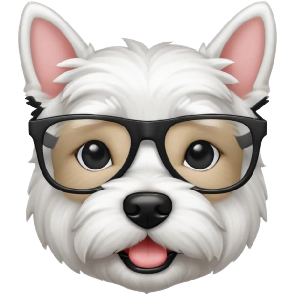 Westie Dog with all black glasses emoji
