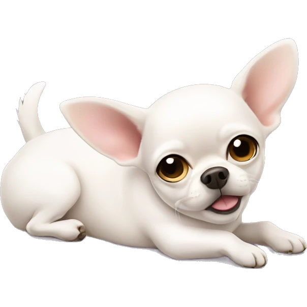 White fat chihuahua laying down emoji