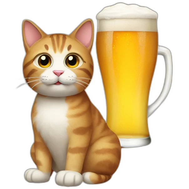 cat with a beer emoji
