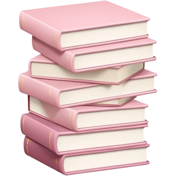 Stack of pale pink books emoji