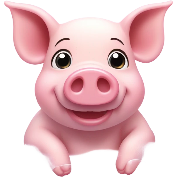 Pig having a bubble bath with glitter emoji