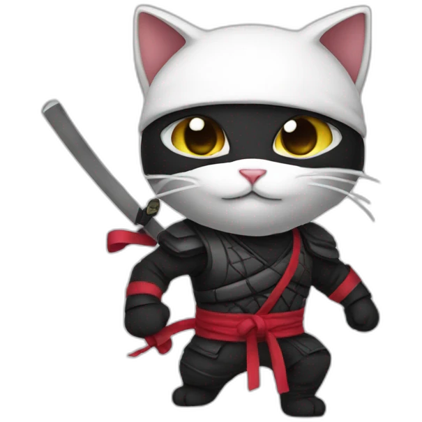 Cat ninja white emoji