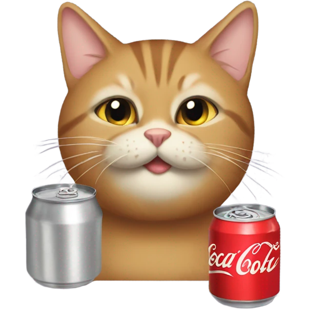 Cat drinking coke emoji