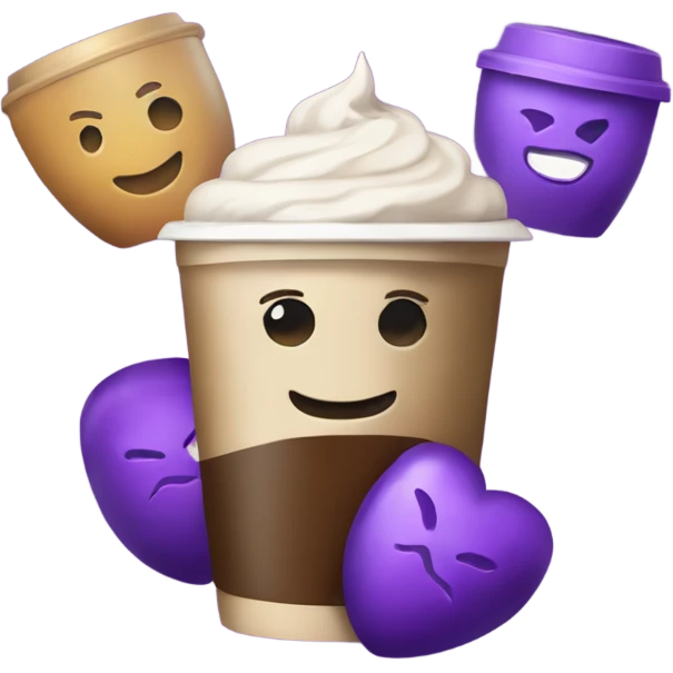 New Year's coffee Starbux with the name Kirill and a purple heart emoji