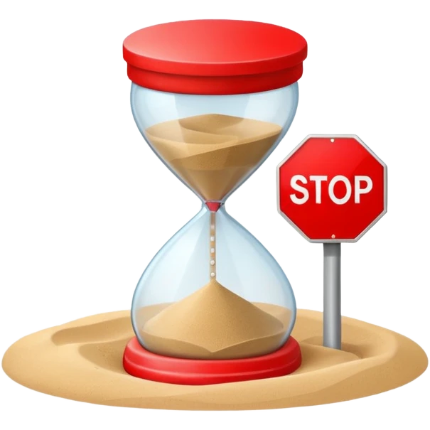 hourglass with a red stop sign emoji