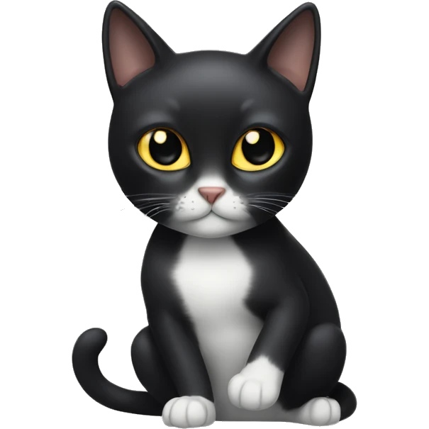 Black cat with white spot on its groin emoji