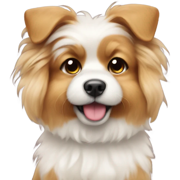 Cute fluffy dog with a bow in his ear emoji