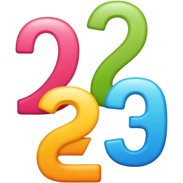 colorful numbers 1 2 3 with a smiling face, fun and inviting emoji