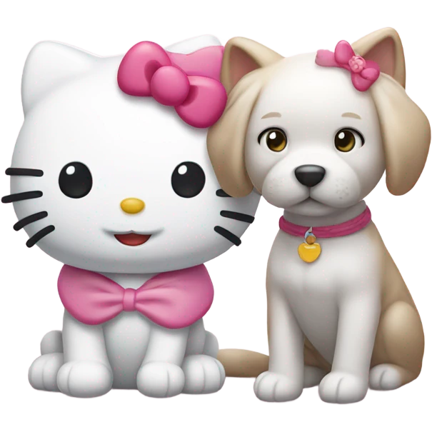 Hello kitty with dog emoji